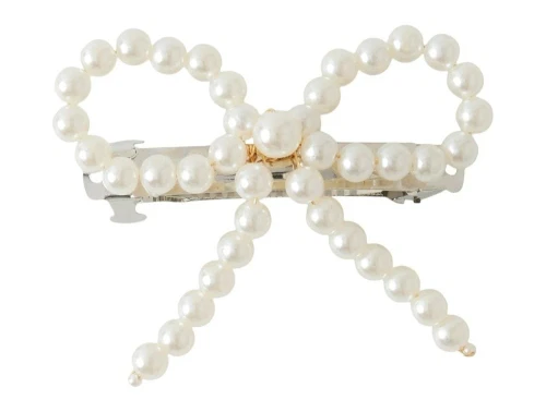 Name It cloud dancer sløjfe hårspænde med perler